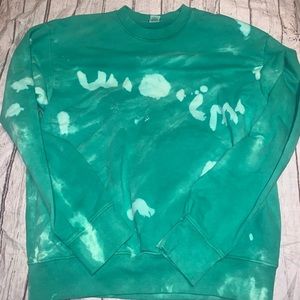 Sporty and Rich green tie dye crew neck sweater unisex S